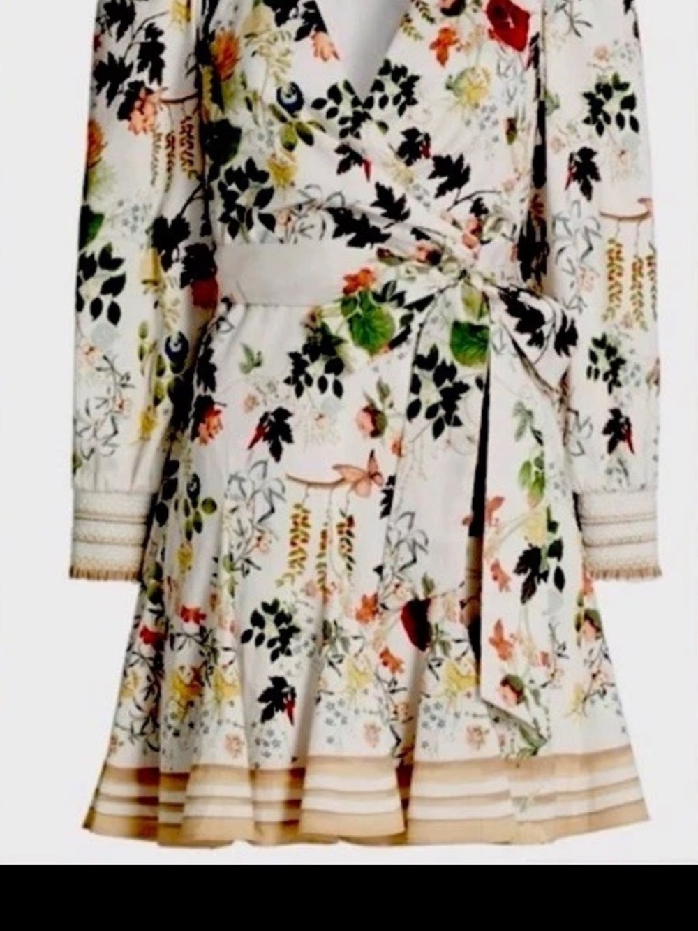 Alice + Olivia Alisa Vanilla Kiss Faux Wrap Shirt Mini Dress NWT Sz 8 - Picture 13 of 16